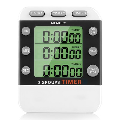 Digitaler Dual Küchentimer, 3 Kanäle Count/Down Timer, Triple Cooking9177