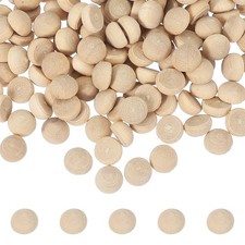 100Pcs Half Wooden Beads 0.2 Inch 6mm Unfinished Wood Balls Wood Color
