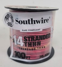 Southwire 100 Ft. 14 Red Stranded CU THHN Wire New