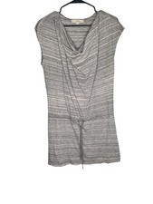 LOFT Gray Sleeveless Cowl Neck Drop Waist Comfort Dress Size Small Athletic 