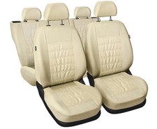 Kunstleder Autositzbezüge Schonbezüge Beige Set für Chevrolet Lacetti