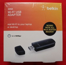 BELKIN N150 WIRELESS USB ADAPTER 150Mbps FOR DESKTOP LAPTOPS, NEW SEALED