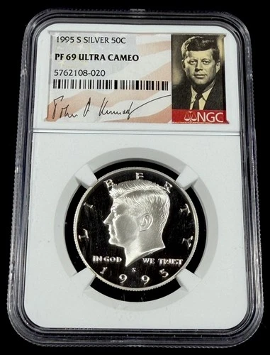 1995 S KENNEDY SILVER HALF DOLLAR NGC PF 69 ULTRA CAMEO #4608