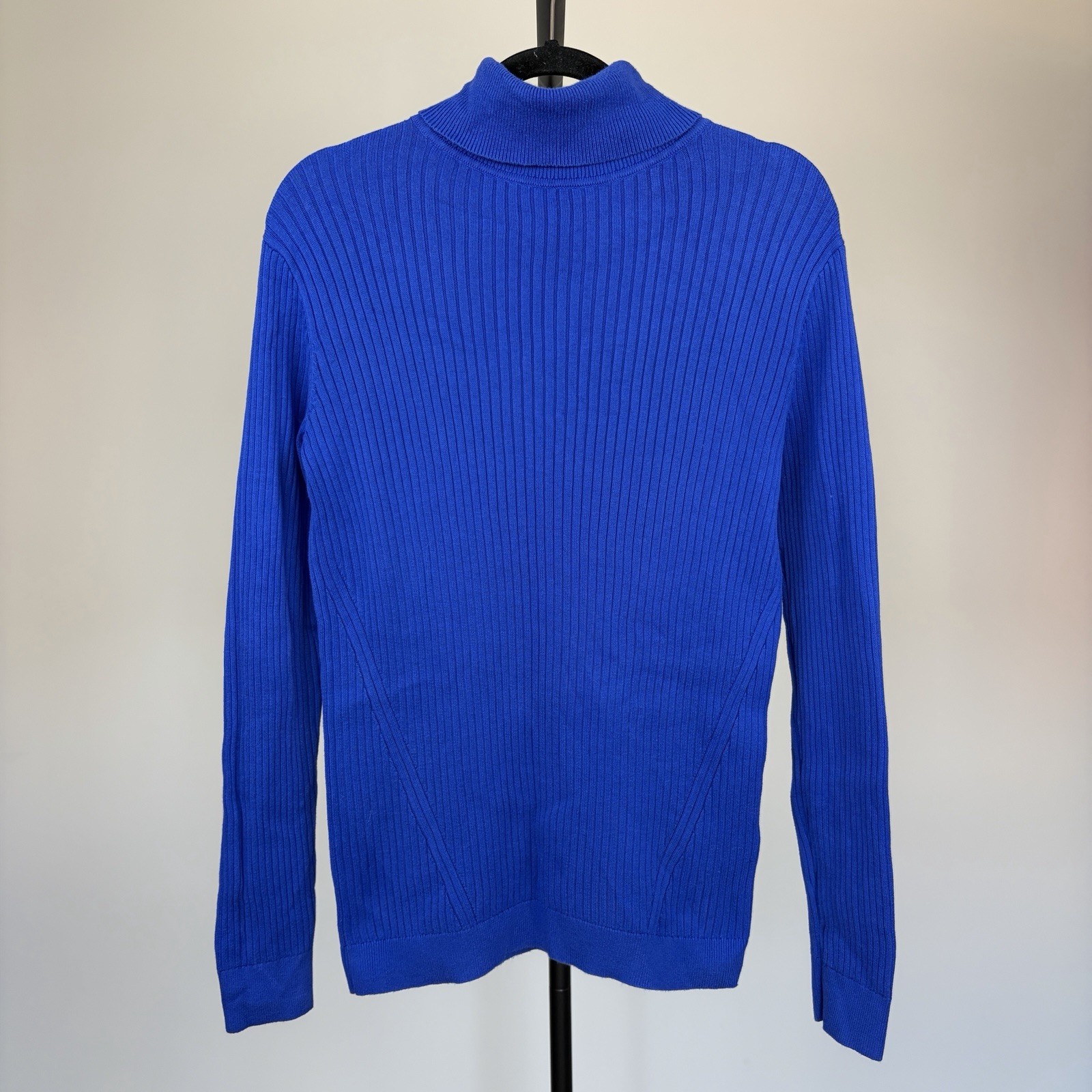 Lands' End Blue Ribbed Turtleneck Sweater Jumper Size Small