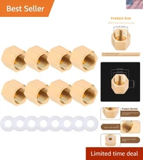 8 Pcs 1/8” Brass Pipe Caps NPT, (3/8” ID) Female Pipe Plug Cap Compression Cap T
