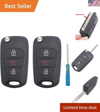 2PCS Folding Flip Replacement Key Fob Cover Case fit for 2010-2013 Kia Black 2