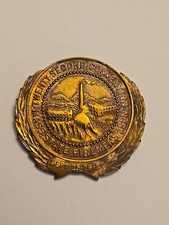 ANTIQUE 22ND MASS. STATE FIREMENS ASSN CONVENTION METAL PIECE PART OF BADGE?