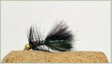 Barbless Mini Black Bibio Dancer, trout flies size 12, Mini lures