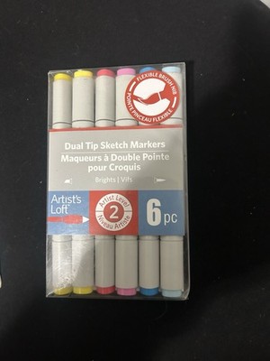 Artist s Loft- Dual Tip Sketch Markers- Primary Colors 6pc 516315 New Sealed