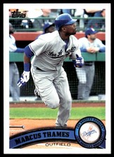 Marcus Thames 2011 Topps #551 Dodgers MLB READ FREE SHIPPING AutographDen