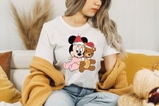 Cute Baby Minnie Mouse T-Shirt, Disney Christmas Minnie Mouse White T-Shirt