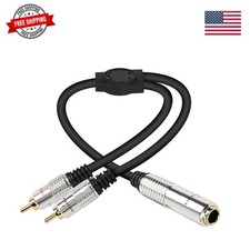 6.35mm to 2 RCA Splitter Cable, 6.5mm 1/4" Female TRS to Dual RCA Male Stereo...
