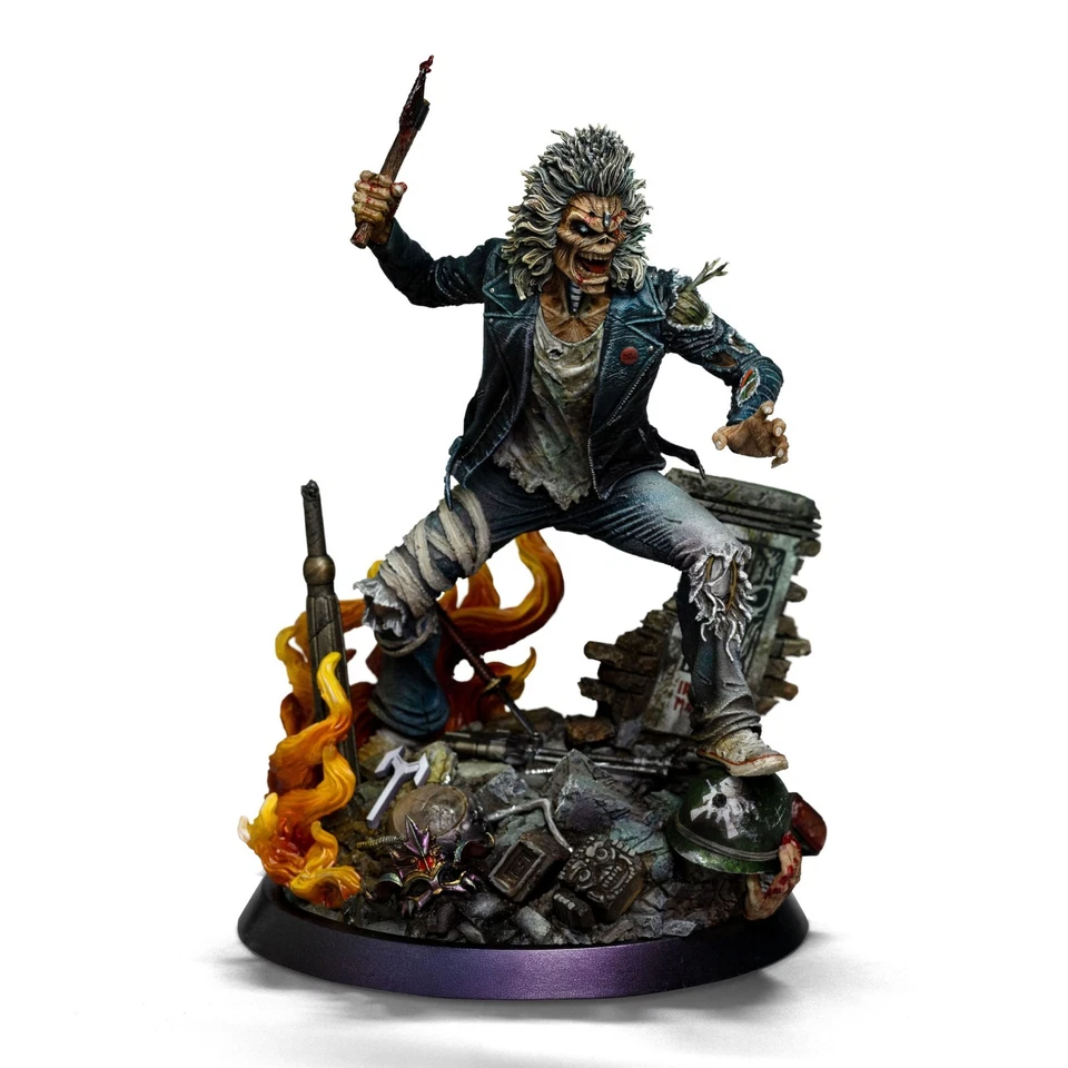PREORDER Iron Maiden Art Scale Statue 1/10 Eddie 50th Year Anniversary 22 cm - Immagine 3 di 4