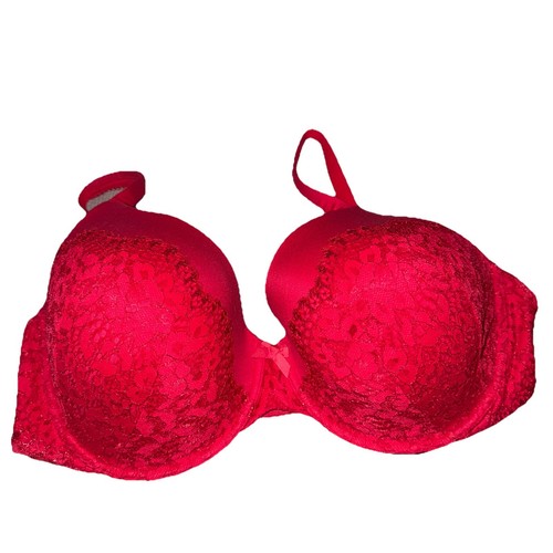 Victoria Secret Red Lace 40DDD Body By Victory Lined Full Coverage-❤️