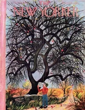 1955 New Yorker Magazine COVER ONLY Roger Duvoisin ART No Trespassing on Tree