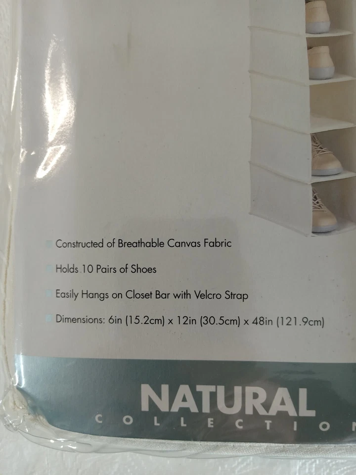 Bolsa de tela colgante para zapatos de 10 estantes organizador vertical para almacenamiento de zapatos Foto 2 de 4
