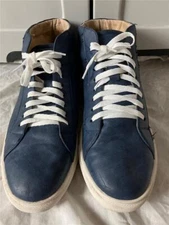 Men's Kenneth Cole Unlisted US 11 Deep Blue Leather Mid Top Stand Sneaker