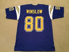UNSIGNED CUSTOM Sewn Stitched Kellen Winslow Blue Jersey - M, L, XL, 2XL, 3XL