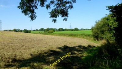 Photo 6x4 Pastoral scene Tre-Gibbon Open fields to the west of Llwydcoed. c2013