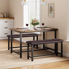Kitchen Table Set with 2 Benches Dining Table Set Upholstered Benches Dining Se