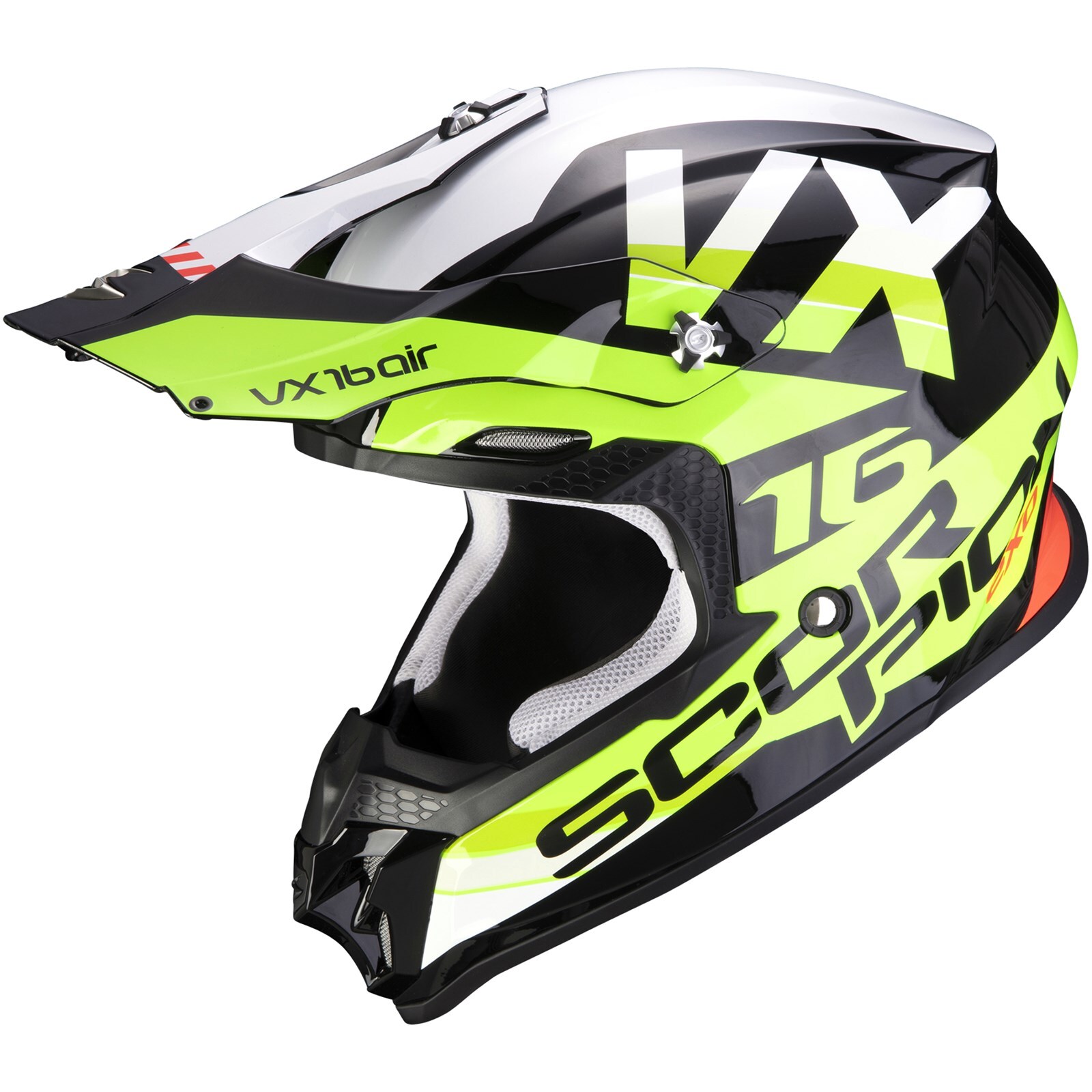 Scorpion VX-16 Air x-Turn Size XL cross Helmet off-Road Schwarz-Fluogelb-Weiß