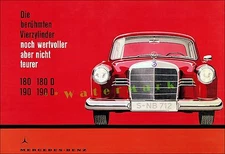 Mercedes Benz 4 Cylinder 1961 Classic German Car Vintage Poster Print Advert