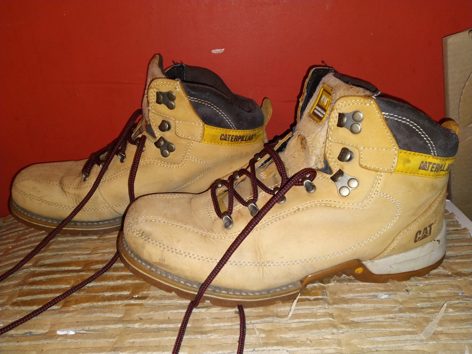 cat caterpillar boots Tan Brown Uk Size Uk 9 Mens Work Boots eBay