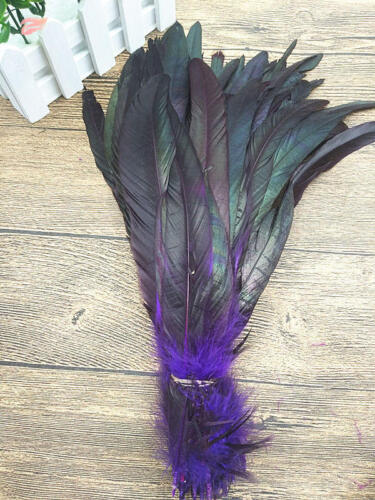 100 Stck. 12-14 Zoll/30-35 cm natürlicher Hahn Hühnerschwanzfedern zum Selbermachen Karneval Handwerk - Bild 17 von 22