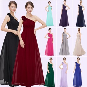 one shoulder ruffle prom dress