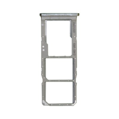 SIM microSD Card Tray Dual for Samsung Galaxy A70 Silver Cell Phone Repair Part