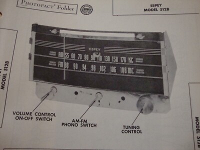 Original Sams Photofact Manual ESPEY 512B (182)