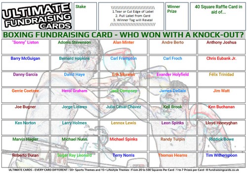 Ultimate Boxing Fundraising Cards A5 Scratch Raffle Ticket Draw Free Postage - Picture 4 of 9