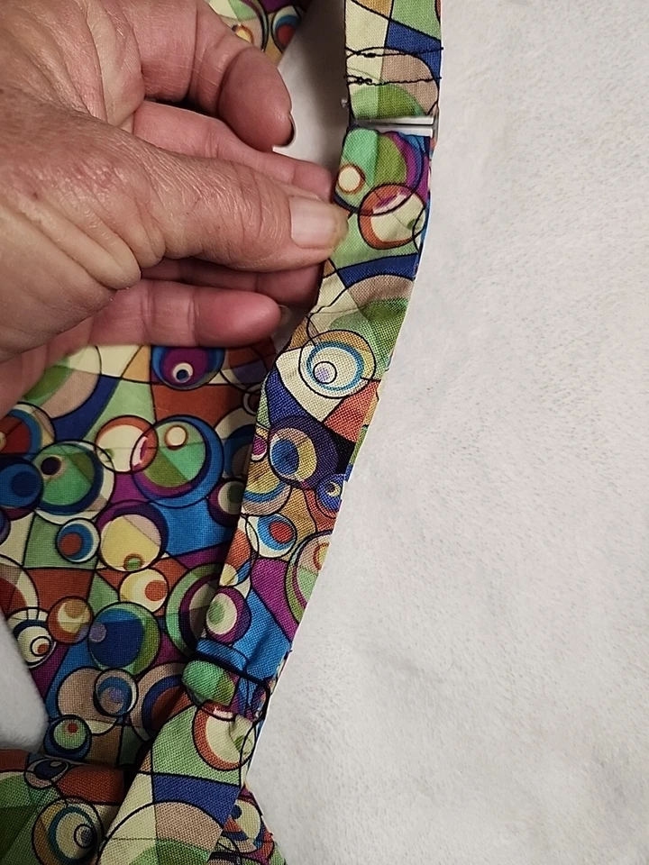 Corazón y Costura Geométrica Multicolor Hecho en Maine 100% Algodón Foto 4 de 4