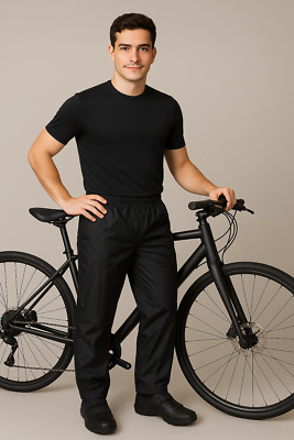Regenhose Decathlon Wasserdicht Winddicht Unisex schwarz Überhose Größe M  101