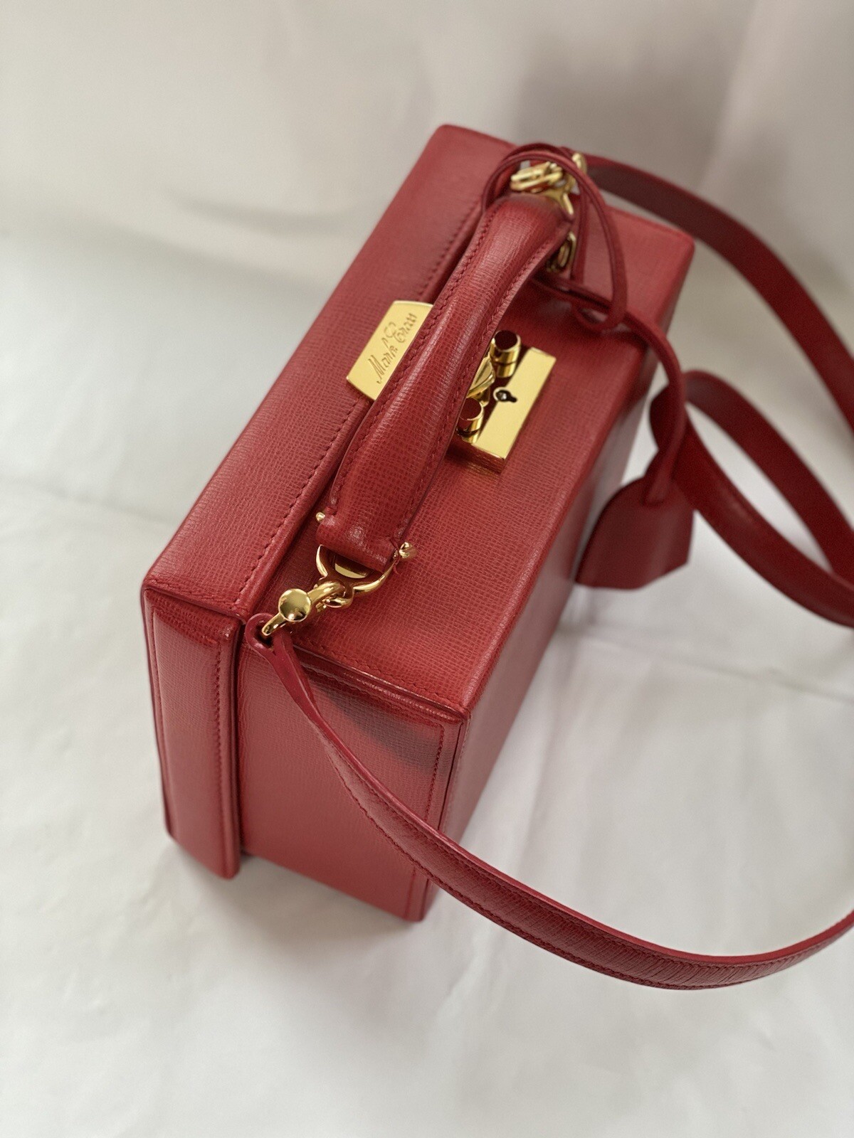 Luxury Mark Cross Red Grace Box Bag - Iconic Leather Handbag image 8
