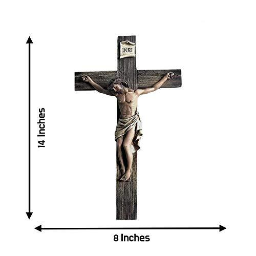 Jesus Christus Kruzifix Kreuz für Wand INRI Harz Dekor 14 Zoll für Zuhause oder unterwegs... - Bild 2 von 5