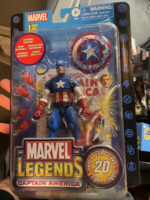 MARVEL LEGENDS RETRO TOY BIZ CAPTAIN AMERICA  MOC 20 YEAR ANNIVERSARY CAPTAIN AM