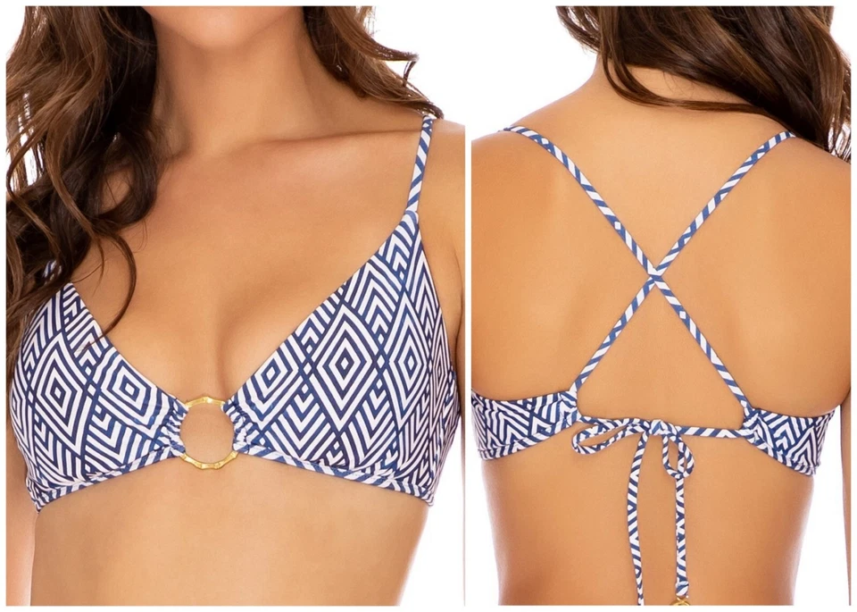 Top de biquíni Luli Fama mesmerizado Bralette L664N31-111 médio novo com etiquetas $88 - Imagem 2 de 4