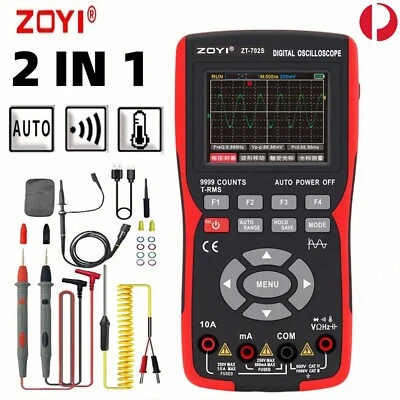 ZOYI ZT702S 2IN1 Digital Oscilloscope Multimeter Handheld Tester RMS Tranistor