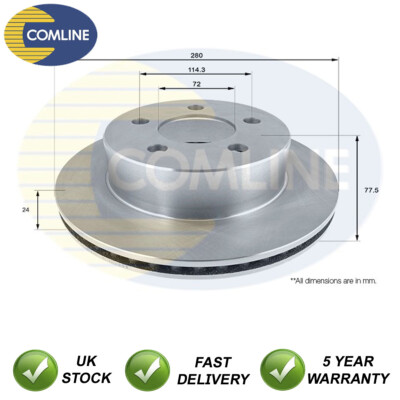 Brake Disc Front Comline Fits Jeep Wrangler 1997-2007 2.5 4.0 #1 5016434AA