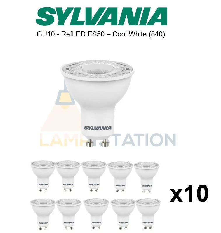 Spot light PACK OF 10 SYLVANIA GU10 LED Bulbs Lamps Cool White