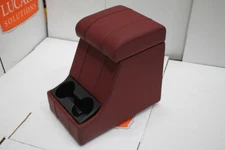 LRI black stitch BURGUNDY leather arm rest cubby box Fit Land Rover Defender 90