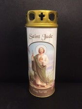 Vela de pilar de San Judas con tapa a prueba de viento tumba religiosa conmemorativa
