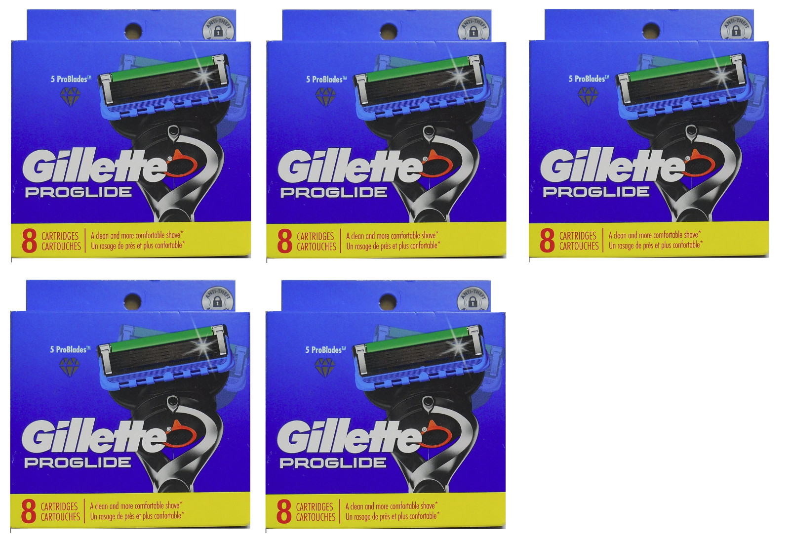 Gillette Fusion5 Proglide (Fits Power) Razor Blade Refills, 40 Cartridges - USA