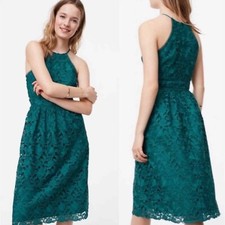 NWT Loft Halter Floral Lace Harbor Teal Dress SIZE 8
