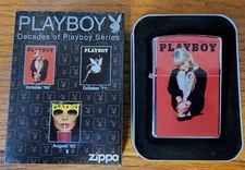 Zippo 21211 Playboy Cover Oct 66 High Polish Chrome New in Box Retired 2005