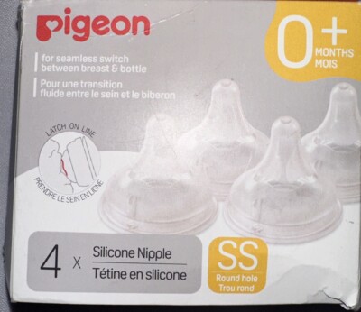 Silicone Nipple SS with Latch-On Line, Natural Feel, 0+ Months, 4 Counts