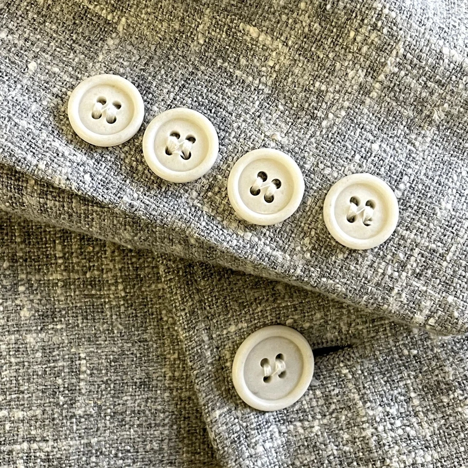 Vtg 50’s Style Men's Gray ATOMIC FLECK Sport Coat ROCKABILLY Jacket LINEN Blazer - Image 4 of 4