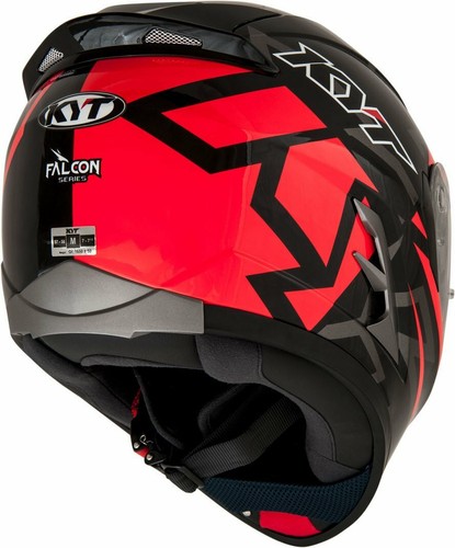 Casco integrale moto KYT Falcon All Faster nero rosso red helmet Taglia Size M - Foto 4 di 4