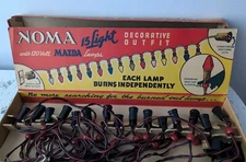 Vintage CHRISTMAS Mazda 120v 15 Lamps Lights By NOMA w Box  Cat 3415 NO BULBS